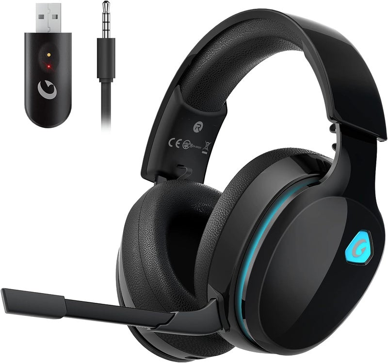 Gtheos 2.4GHz Wireless Gaming Headphones for PS5, PS4 Fortnite & Call of Duty/FPS Gamers, PC, Nintendo Switch, Bluetooth 5.3 Gaming Headset with Noise Canceling Mic, Stereo Sound, 40+Hr Battery -Black - Image 1